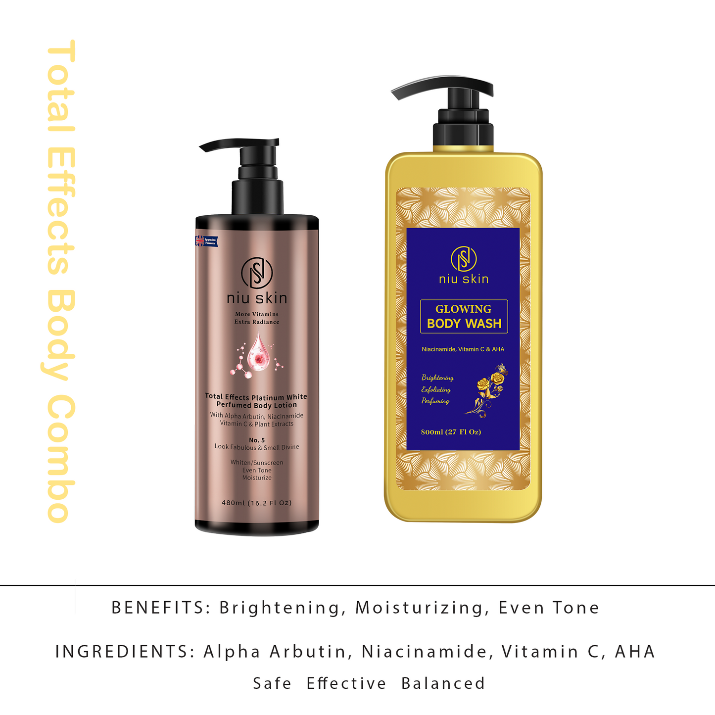 Body Care Combo (One 480ml Body Lotion + One 800ml Body Wash)